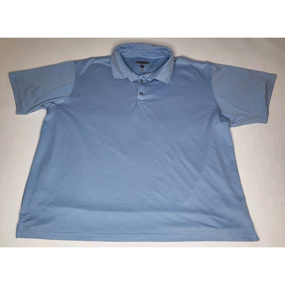 Pebble Beach Golf Shirt Men's 3XL Blue Performance Polo Short Sleeve